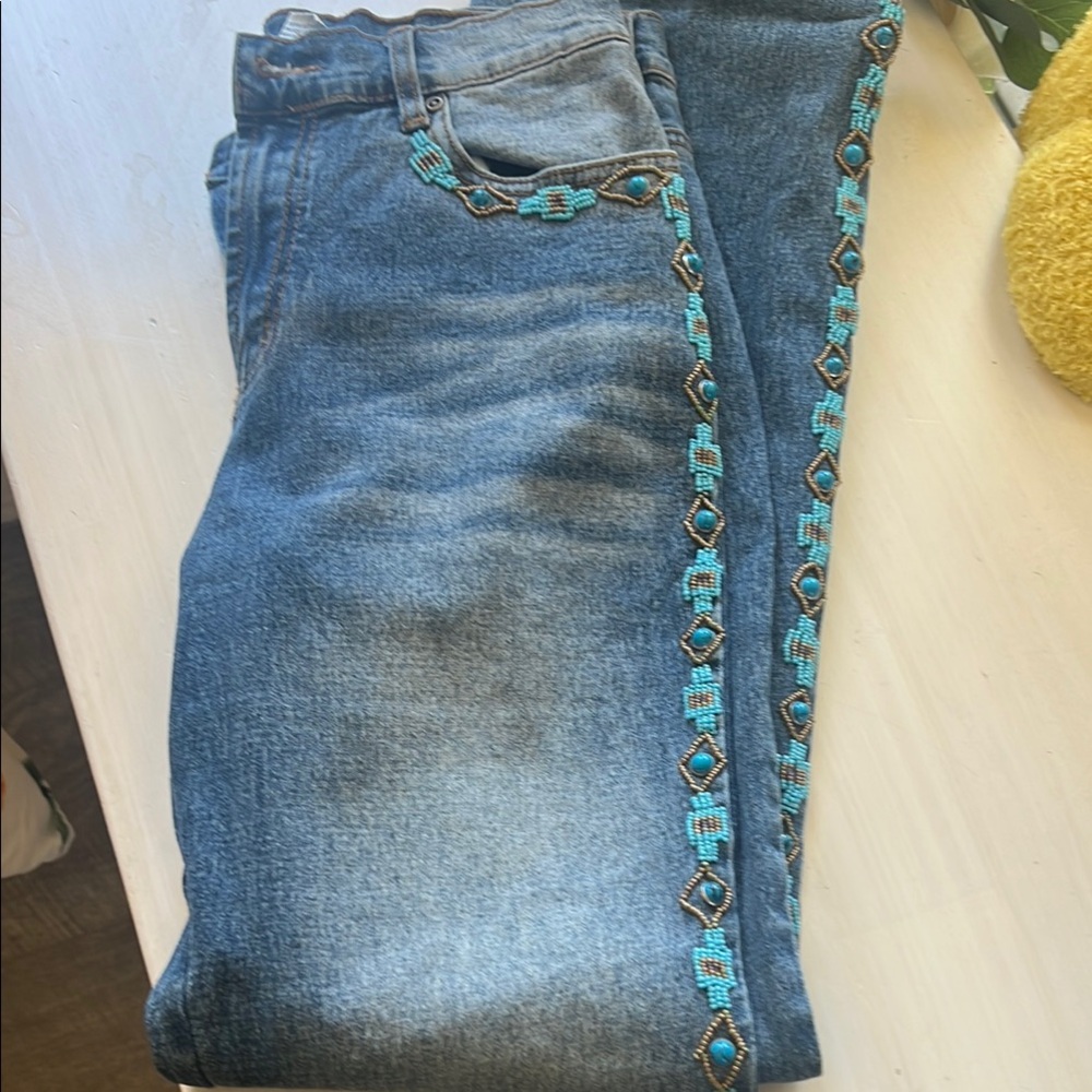 Women's Beaded Jeans vintage excellent cond